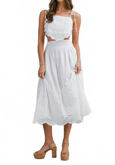 Mable Lola Eyelet Maxi Set In White