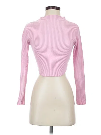 Pre-owned Mable Long Sleeve Top Pink Turtleneck Tops