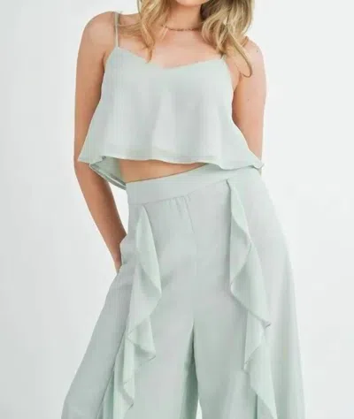 Mable Lucinda Crop Cami Top In Mint In Green