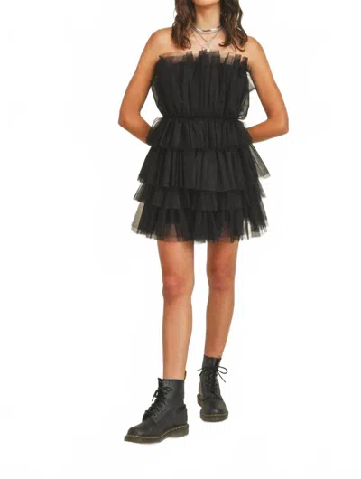 Mable Main Character Tiered Tulle Dress In Black