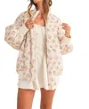 Mable Mallory Oversized Bomber Jacket In Cream In White