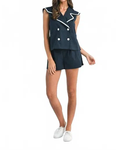 Mable Marina Top And Shorts Set In Blue
