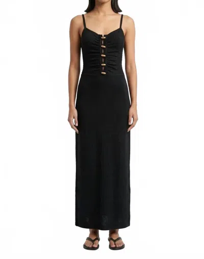 Mable Maxi Tub Dress In Black In Animal Print