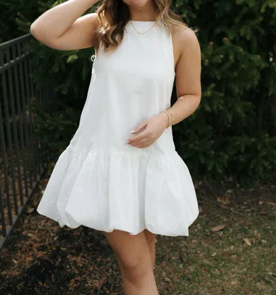 Mable Mini Bubble Hem Dress In White