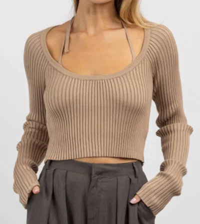 Mable Moment Layered Bralette Top In Mocha In Brown