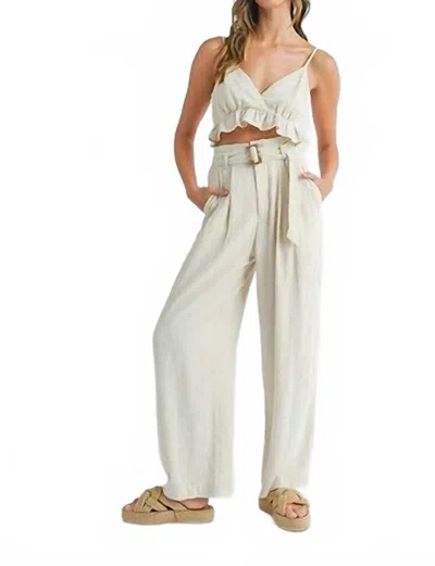 Mable Nina Top And Pants Set In Oatmeal In Multi