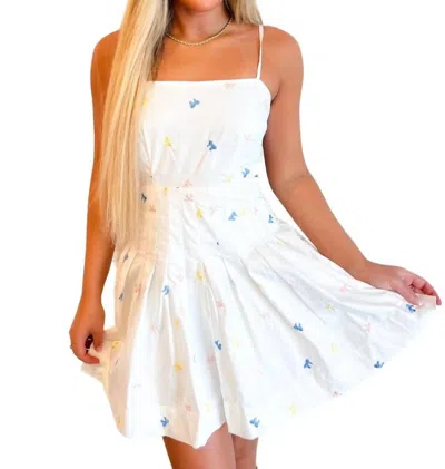 Mable Open Back Dress In Off White