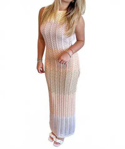Mable Open Back Drift Maxi Dress In Orange In Neutral