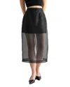 Mable Organza Midi Skirt In Black