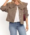 Mable Peter Pan Collar Jacket In Leopard In Multi