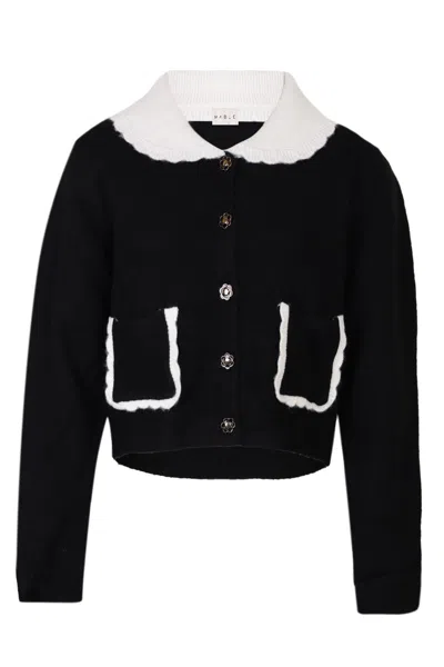 Mable Peter Pan Collar Knit Top Black
