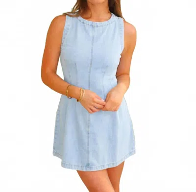 Mable Peyton Denim Mini Dress In Blue