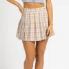 MABLE PLAID PLEATED MINI SKIRT