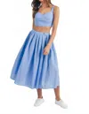 Mable Portia Pleated Wrap Midi Skirt In French Blue In Blue