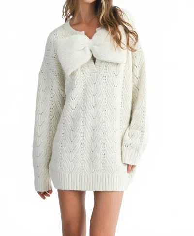 Mable Pretty Baby Sweater Mini Dress In Cream In Neutral