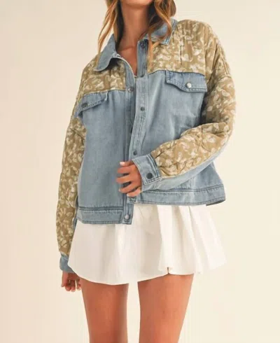 Mable Quilted Denim Jacket In Blue