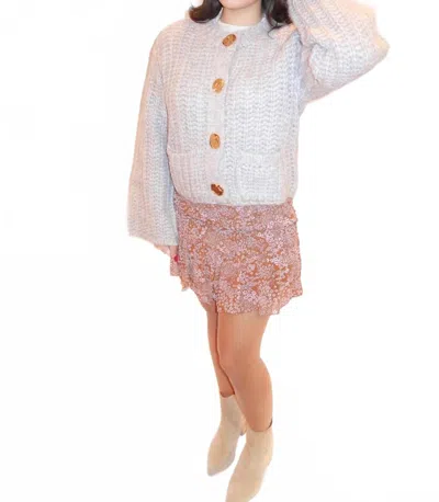 Mable Reese Chunky Knit Cardigan In Taupe In Gray