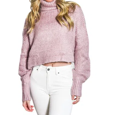 Mable Rib-knit Turtleneck Sweater In Pink
