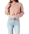 Mable Ribbed Crop Sweater In Dusty Rose In Pink