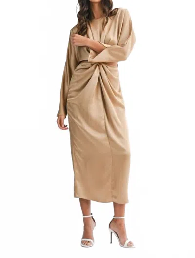 Mable Ruby Dress In Beige In Gold