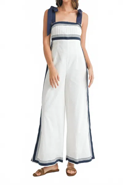 Mable Sail Linen Jumpsuit In Off White