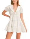 Mable Sailor Collar Mini Dress In Off White In White