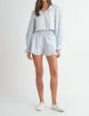 Mable Scallop Blouse And Shorts Set In Lt Blue In Blue