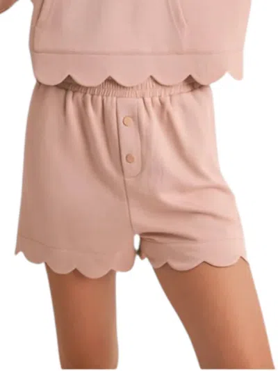 Mable Scalloped Edge Shorts In Dusty Rose In Multi
