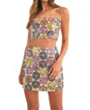Mable Sequin Skirt Set In Multicolor In Multi