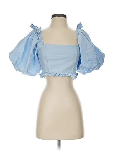 Pre-owned Mable Short Sleeve Blouse In Blue