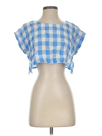 Pre-owned Mable Short Sleeve Blouse In Blue
