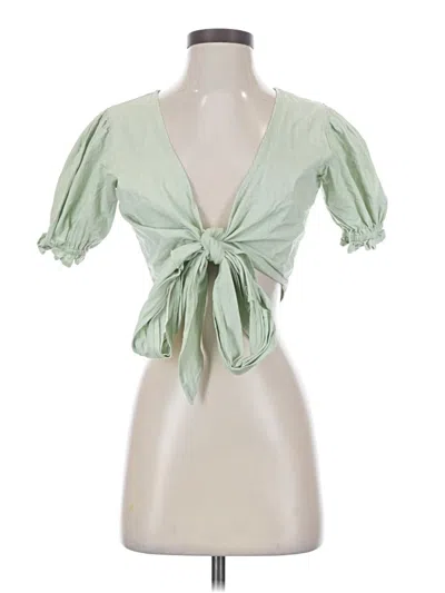 Pre-owned Mable Short Sleeve Blouse In Green