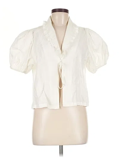 Pre-owned Mable Short Sleeve Blouse In Ivory