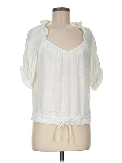 Pre-owned Mable Short Sleeve Blouse In Ivory