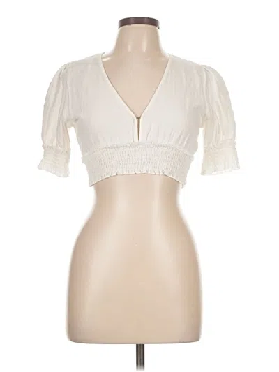 Pre-owned Mable Short Sleeve Blouse In White
