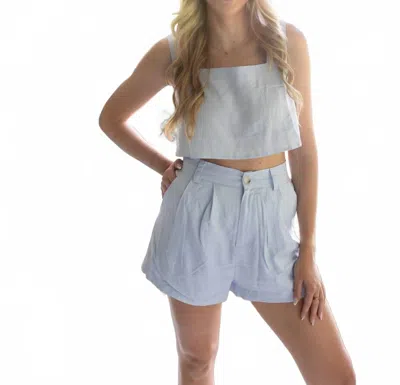 Mable Skies And Sunshine Crop Top And Shorts Set In Blue