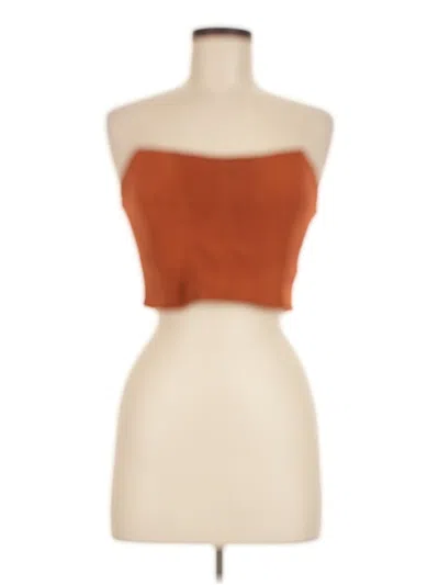 Pre-owned Mable Sleeveless Top Orange Strapless Neckline Tops
