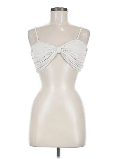 Pre-owned Mable Sleeveless Top Silver Strapless Neckline Tops