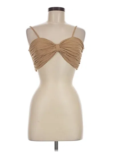 Pre-owned Mable Sleeveless Top Tan Strapless Neckline Tops
