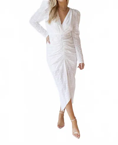 Mable Sophia Midi Dress In Off White