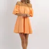 MABLE SPICY PALOMA OFF-SHOULDER MINI DRESS