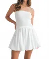 Mable Strapless Sweater Mini In White In White