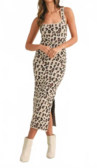 Mable Sweater Knit Bodycon Dress In Leopard In Multi