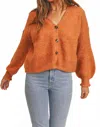 Mable Sweet September Cardigan In Rust In Brown