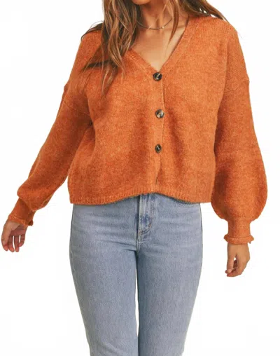 Mable Sweet September Cardigan In Rust In Brown