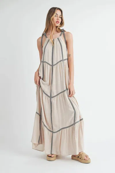 Mable The Savannah Maxi Dress In Taupe In Beige