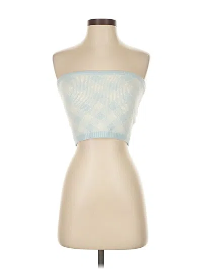 Pre-owned Mable Tube Top Blue Strapless Neckline Tops