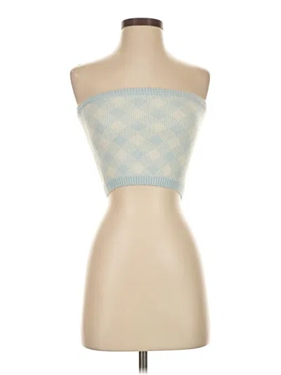 Pre-owned Mable Tube Top Blue Strapless Neckline Tops