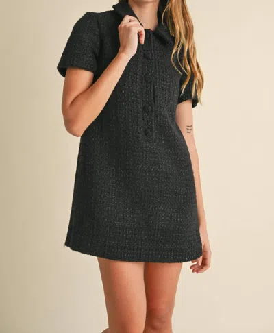 Mable Tweed Mini Dress In Black
