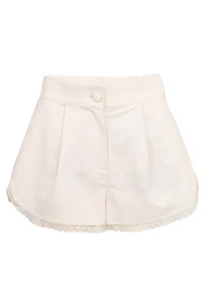 Mable Twill Lace Shors Ecru